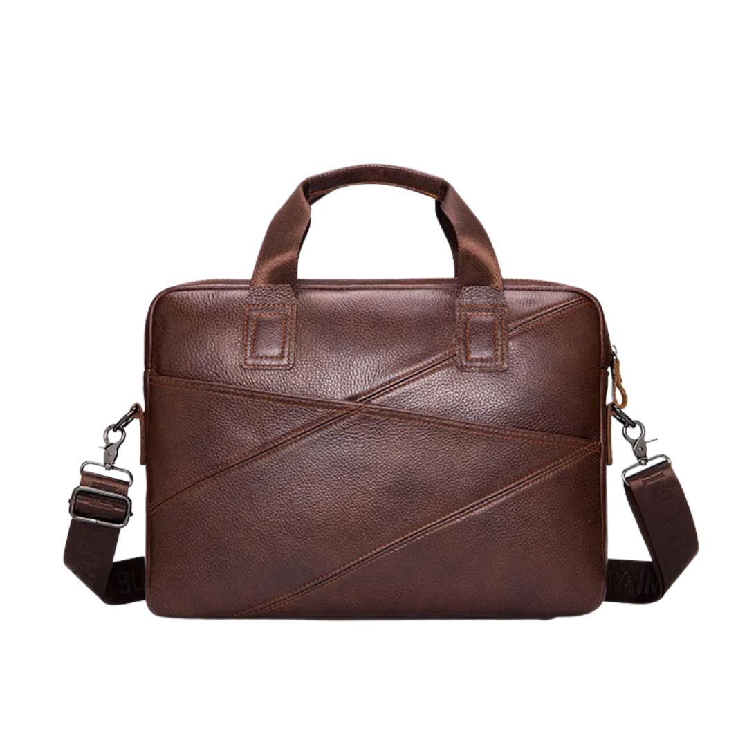 Sacoche homme cuir marron pour ordinateur